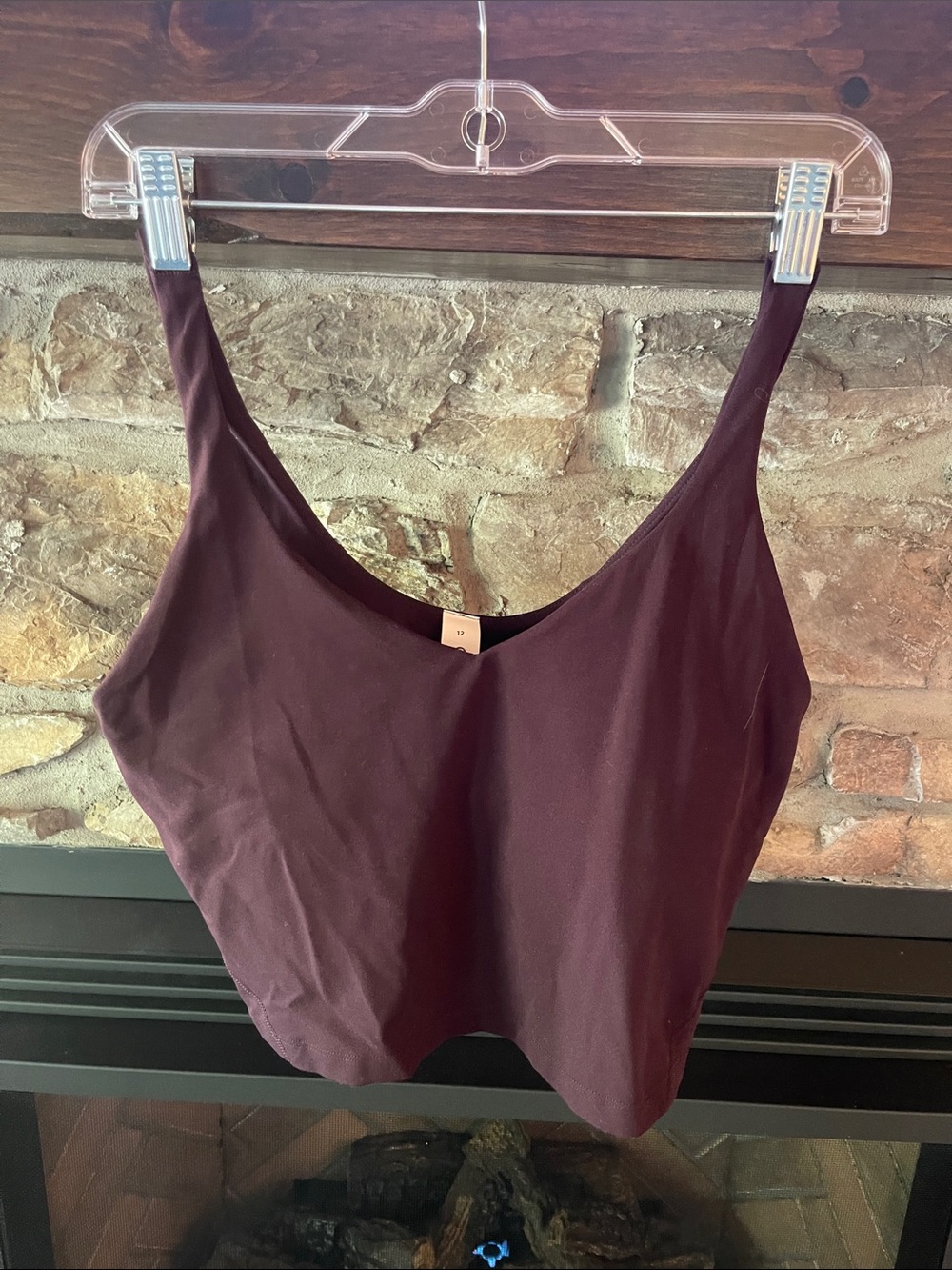 lululemon athletica Cropped Tank Top - Black Plum